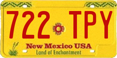 NM license plate 722TPY