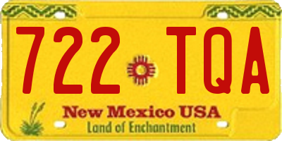 NM license plate 722TQA