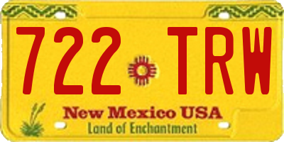 NM license plate 722TRW