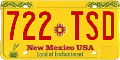 NM license plate 722TSD