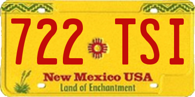 NM license plate 722TSI