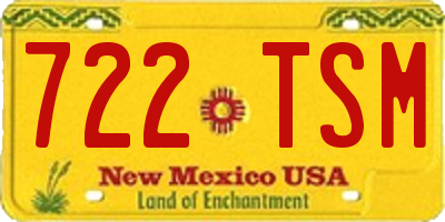NM license plate 722TSM