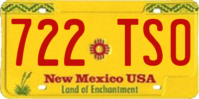 NM license plate 722TSO