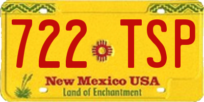 NM license plate 722TSP