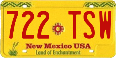 NM license plate 722TSW