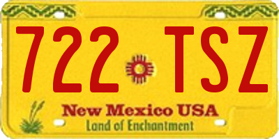 NM license plate 722TSZ