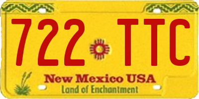NM license plate 722TTC
