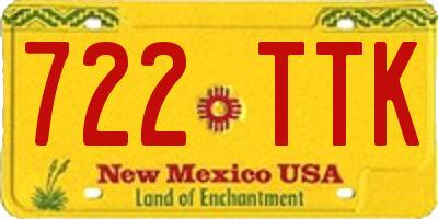 NM license plate 722TTK