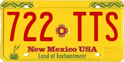NM license plate 722TTS