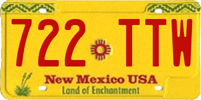 NM license plate 722TTW