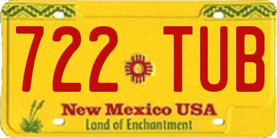 NM license plate 722TUB
