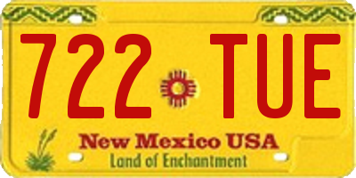 NM license plate 722TUE