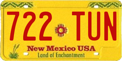 NM license plate 722TUN