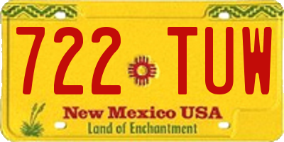 NM license plate 722TUW