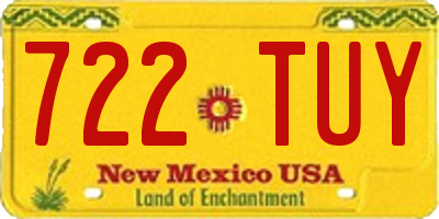NM license plate 722TUY
