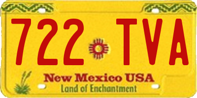 NM license plate 722TVA