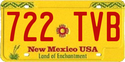 NM license plate 722TVB