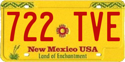 NM license plate 722TVE