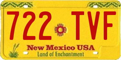 NM license plate 722TVF