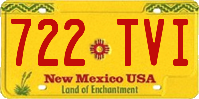 NM license plate 722TVI