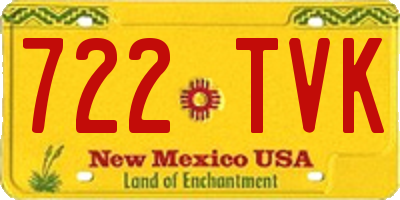 NM license plate 722TVK