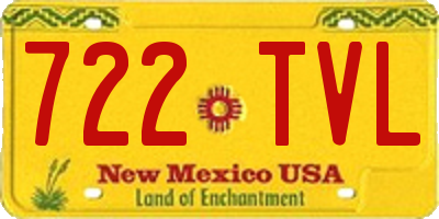 NM license plate 722TVL