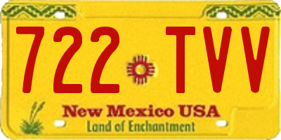 NM license plate 722TVV