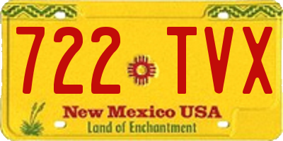 NM license plate 722TVX