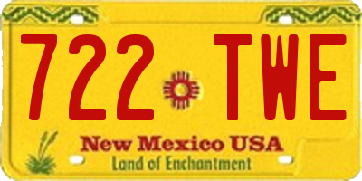 NM license plate 722TWE