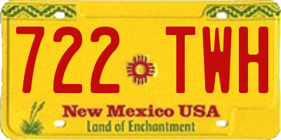 NM license plate 722TWH