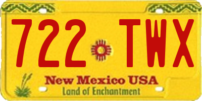 NM license plate 722TWX