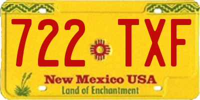 NM license plate 722TXF