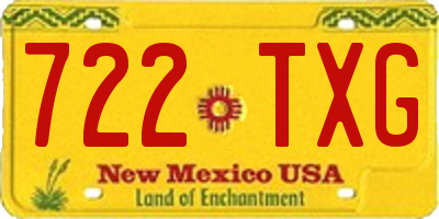 NM license plate 722TXG