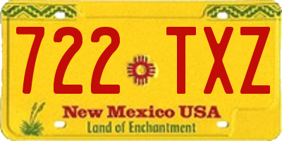 NM license plate 722TXZ