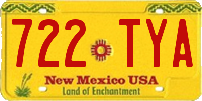 NM license plate 722TYA