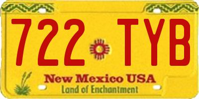 NM license plate 722TYB