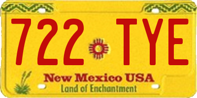NM license plate 722TYE