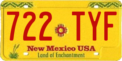 NM license plate 722TYF
