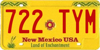 NM license plate 722TYM