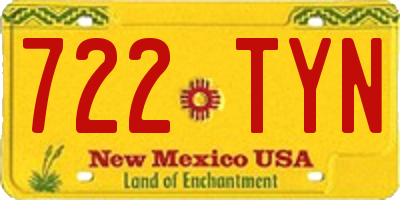 NM license plate 722TYN