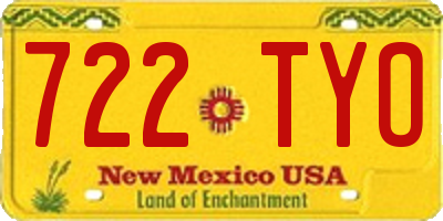 NM license plate 722TYO