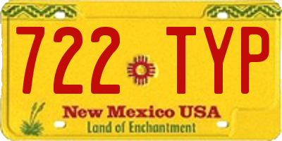 NM license plate 722TYP