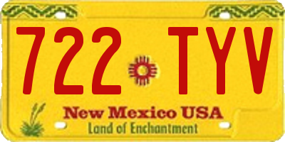 NM license plate 722TYV