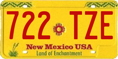 NM license plate 722TZE
