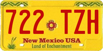 NM license plate 722TZH