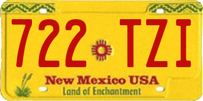 NM license plate 722TZI
