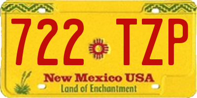 NM license plate 722TZP