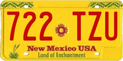 NM license plate 722TZU