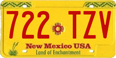 NM license plate 722TZV