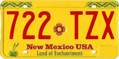 NM license plate 722TZX